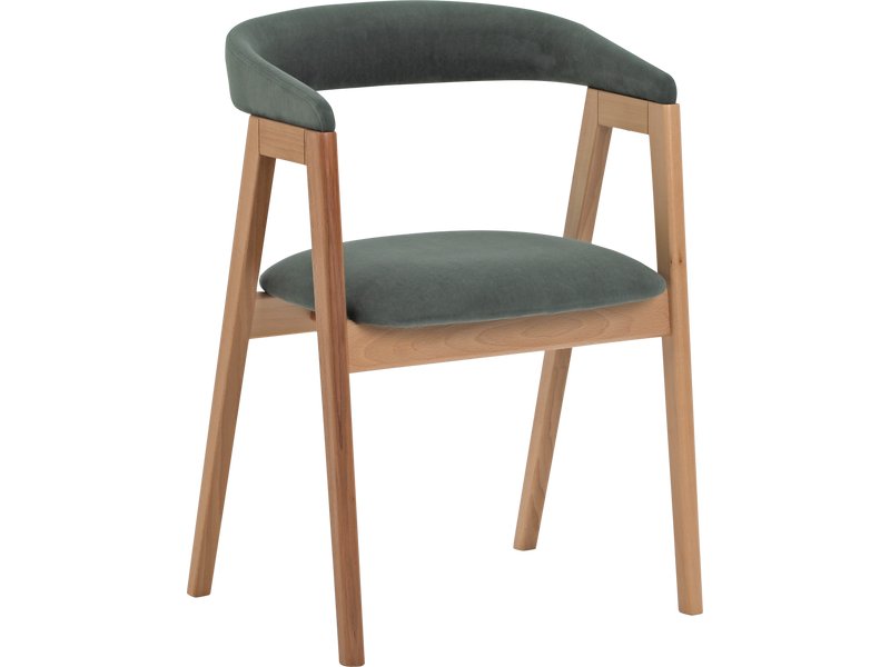 Стул Тревор Велюр Оливковый/Натуральный